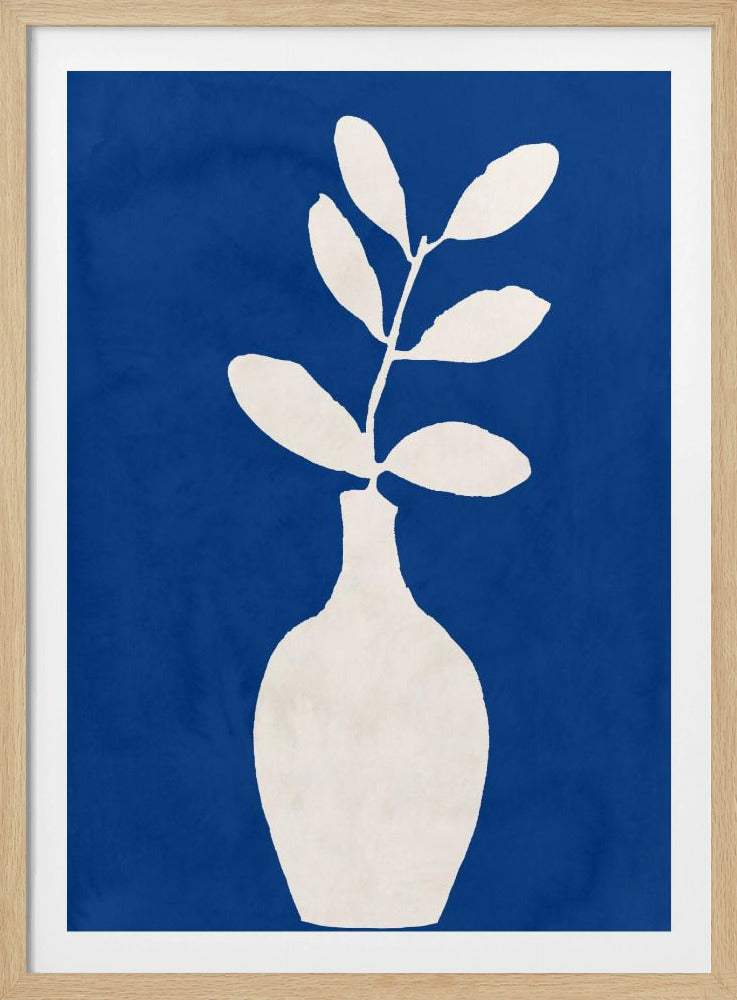 White Vase and Leaves | Poster