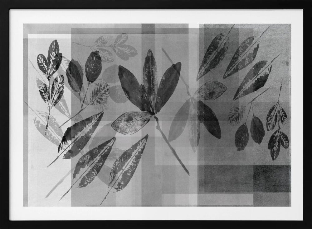 Abstracte botanische elementen in neutrale tinten | Poster