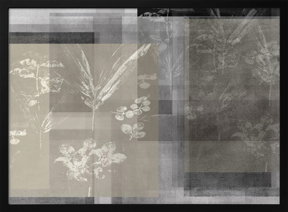 Abstracte botanische elementen in neutrale tinten | Poster