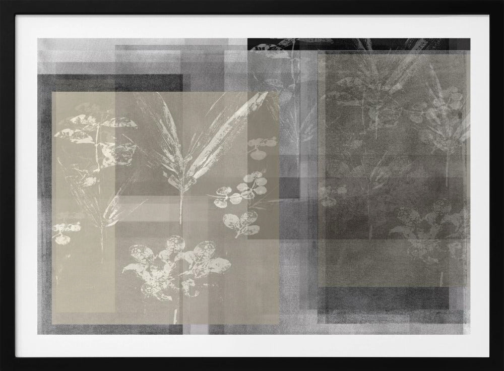 Abstracte botanische elementen in neutrale tinten | Poster