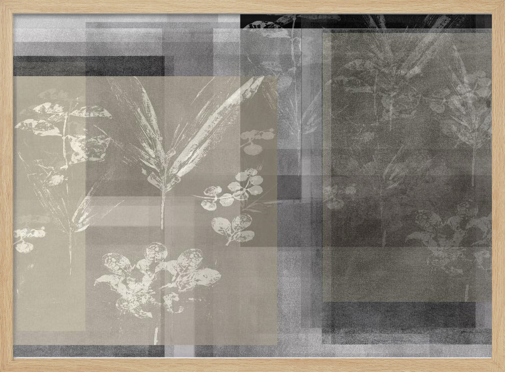 Abstracte botanische elementen in neutrale tinten | Poster