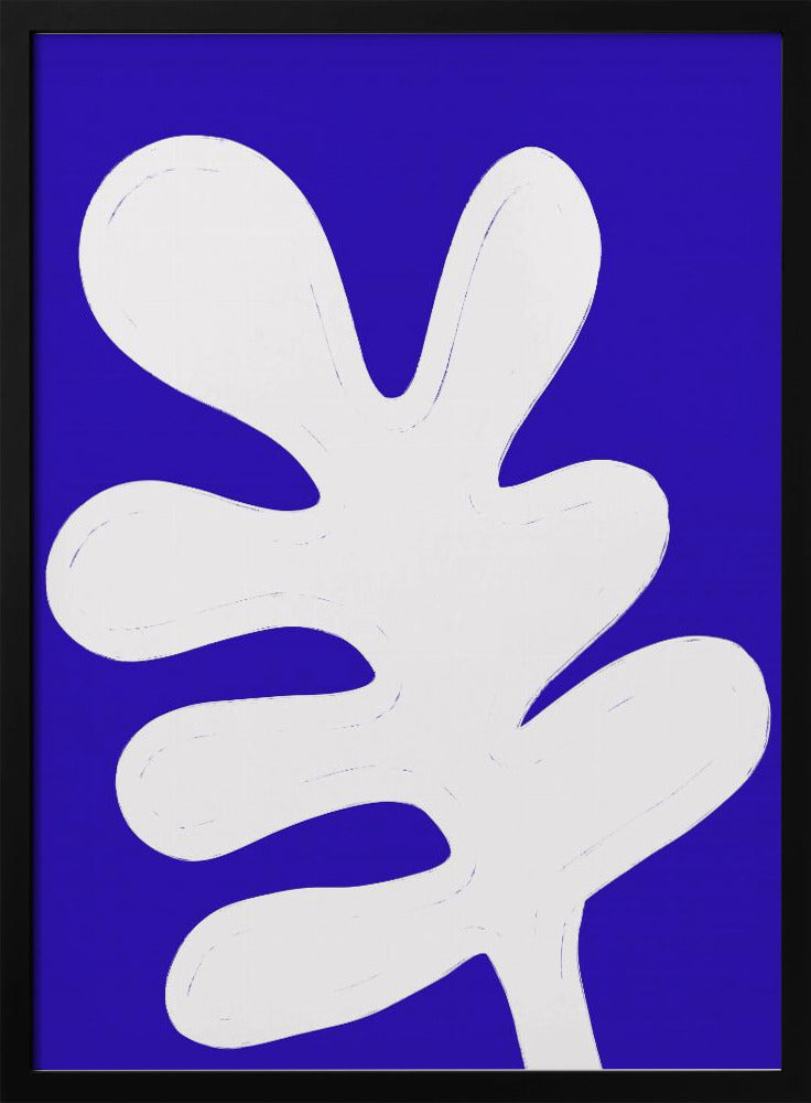 Leaf on Blue Canvas | Poster