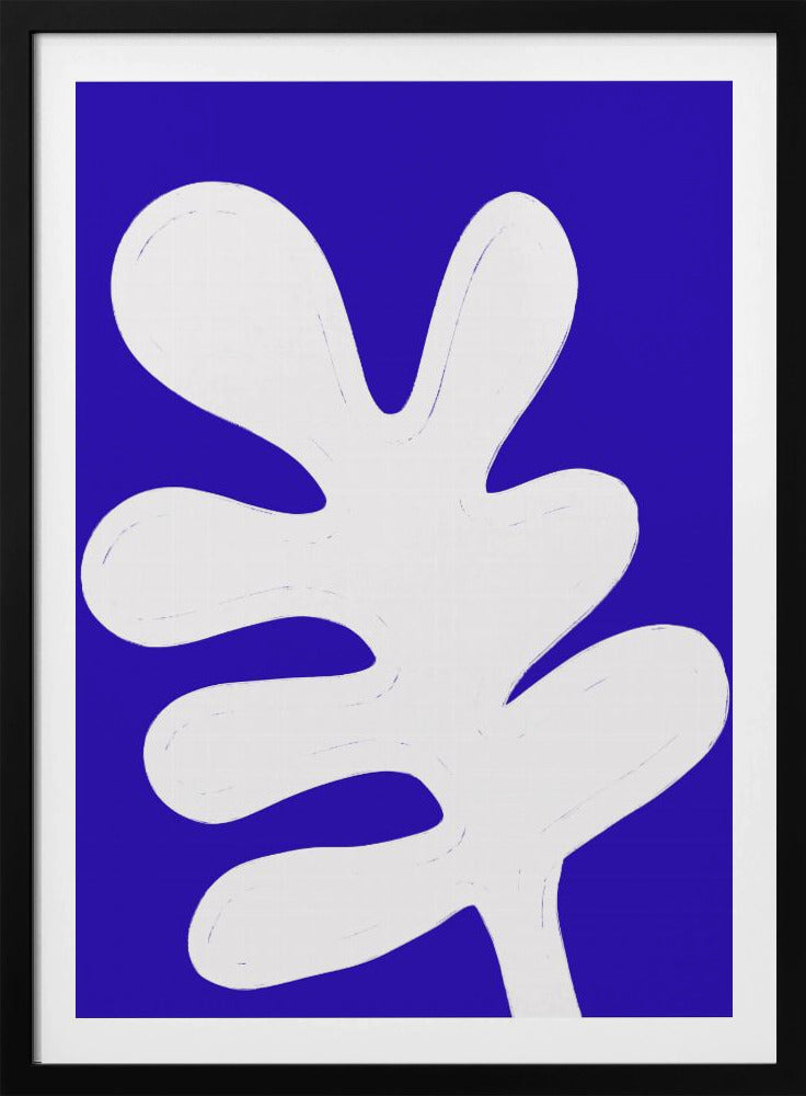 Leaf on Blue Canvas | Poster