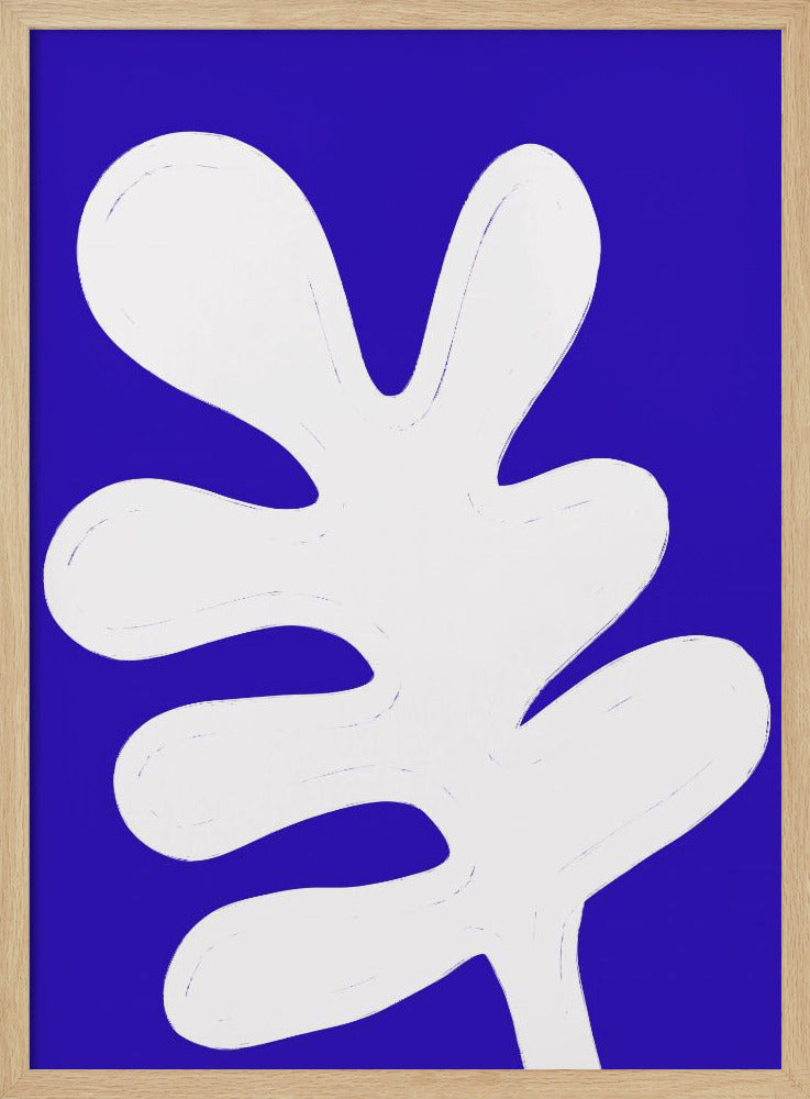 Leaf on Blue Canvas | Poster