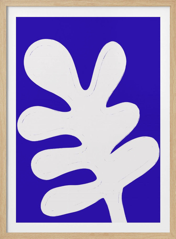 Leaf on Blue Canvas | Poster