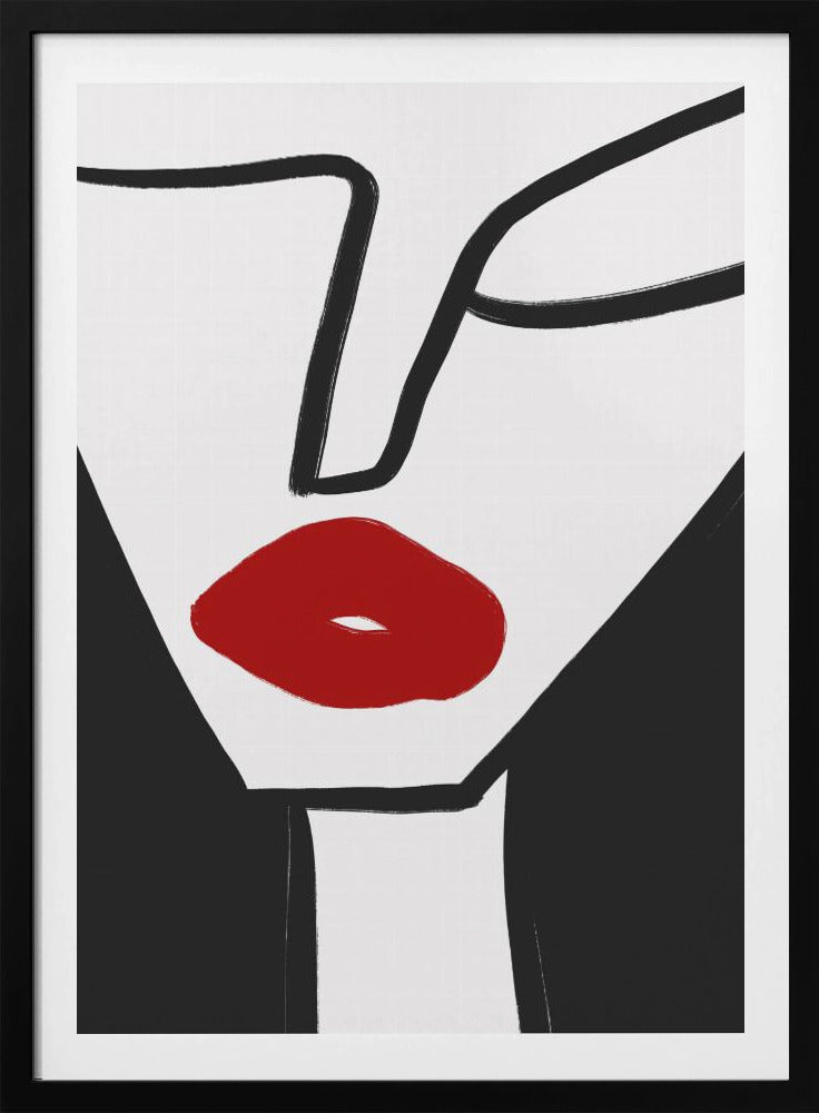Opvallende rode lippen | Poster