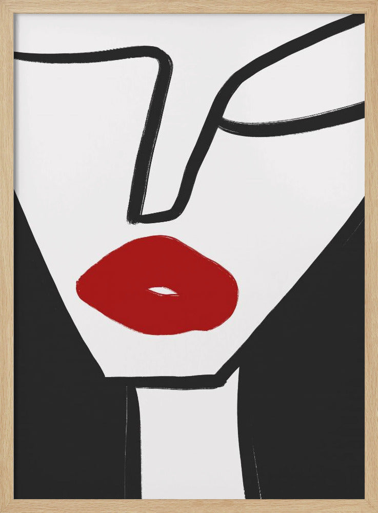 Opvallende rode lippen | Poster