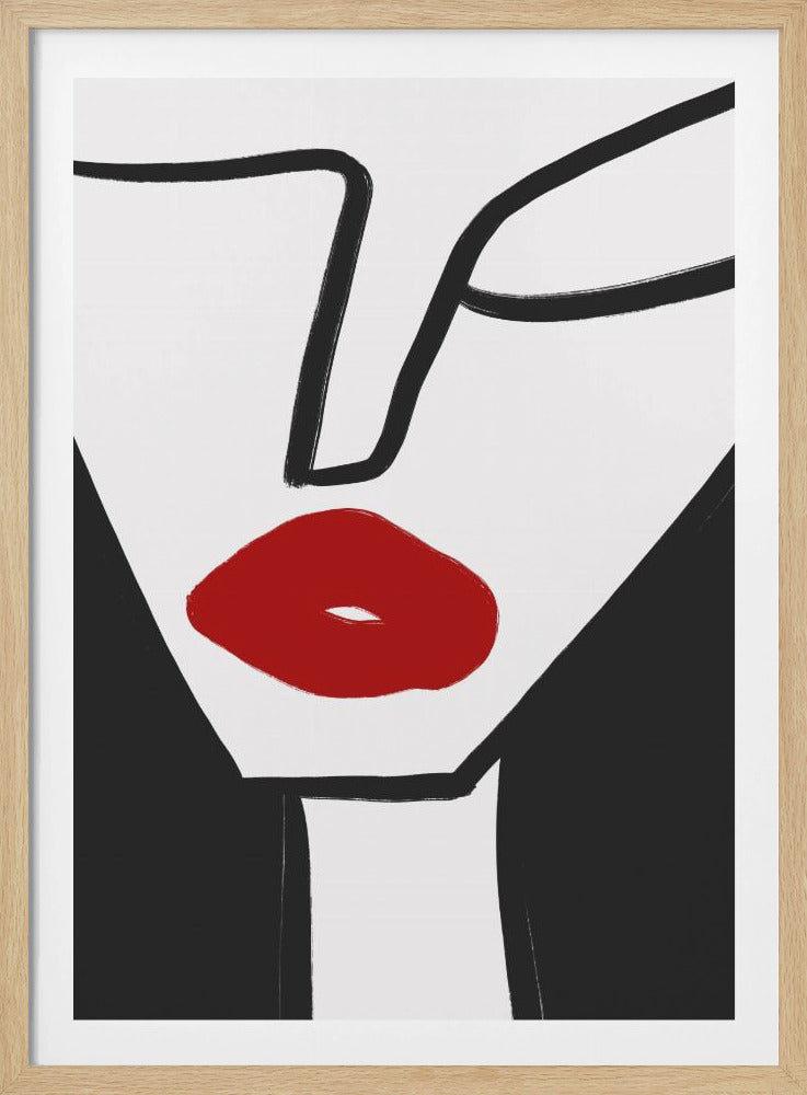 Opvallende rode lippen | Poster