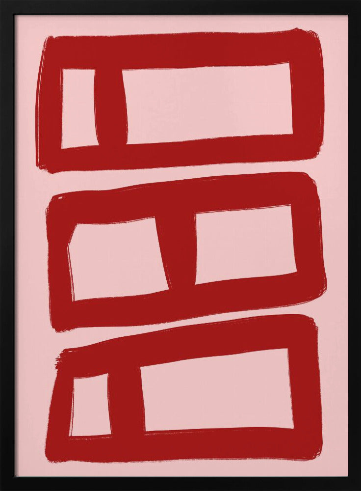 Red Symmetry Blocks | Poster