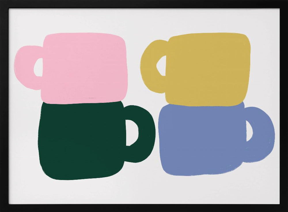 Kleurrijke koffiemokken | Poster