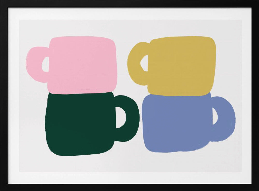 Kleurrijke koffiemokken | Poster