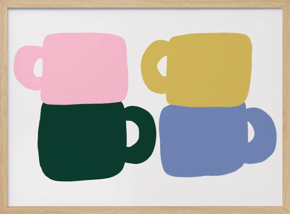 Kleurrijke koffiemokken | Poster