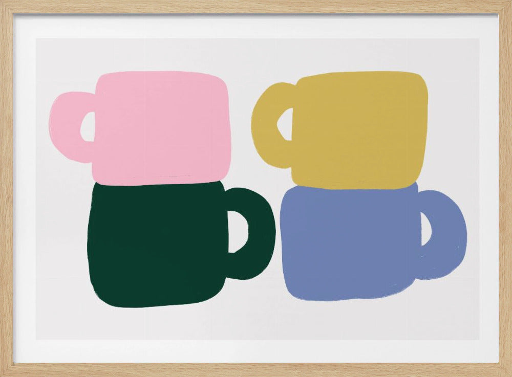 Kleurrijke koffiemokken | Poster