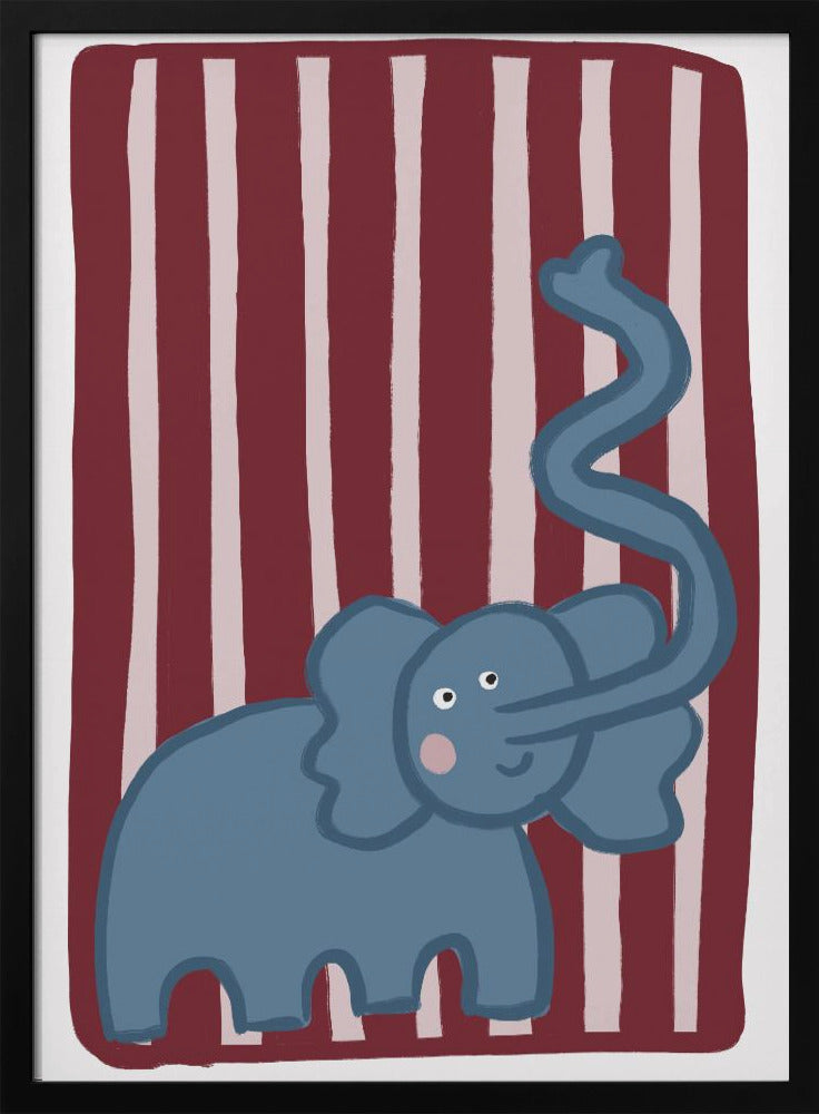 Nieuwsgierige blauwe olifant | Poster