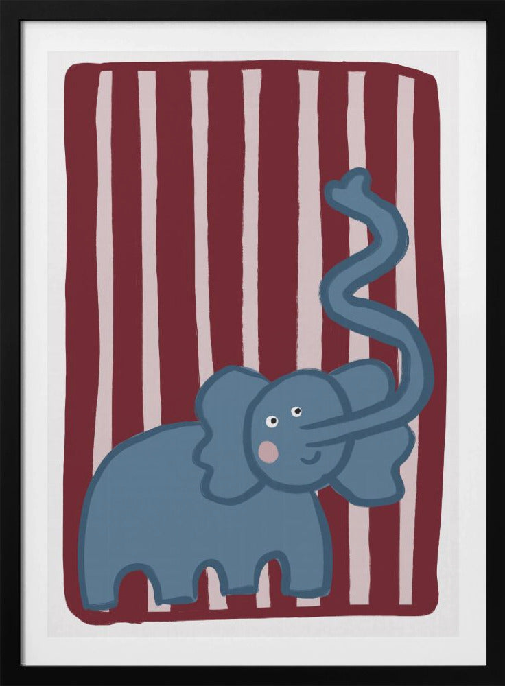 Nieuwsgierige blauwe olifant | Poster
