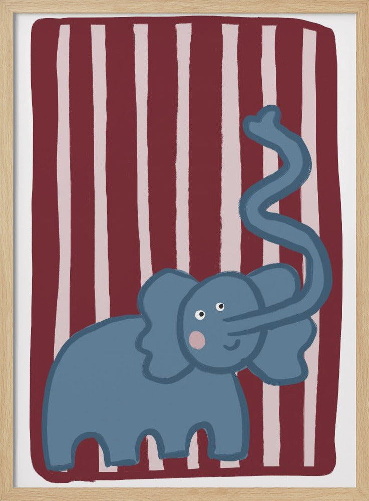 Nieuwsgierige blauwe olifant | Poster