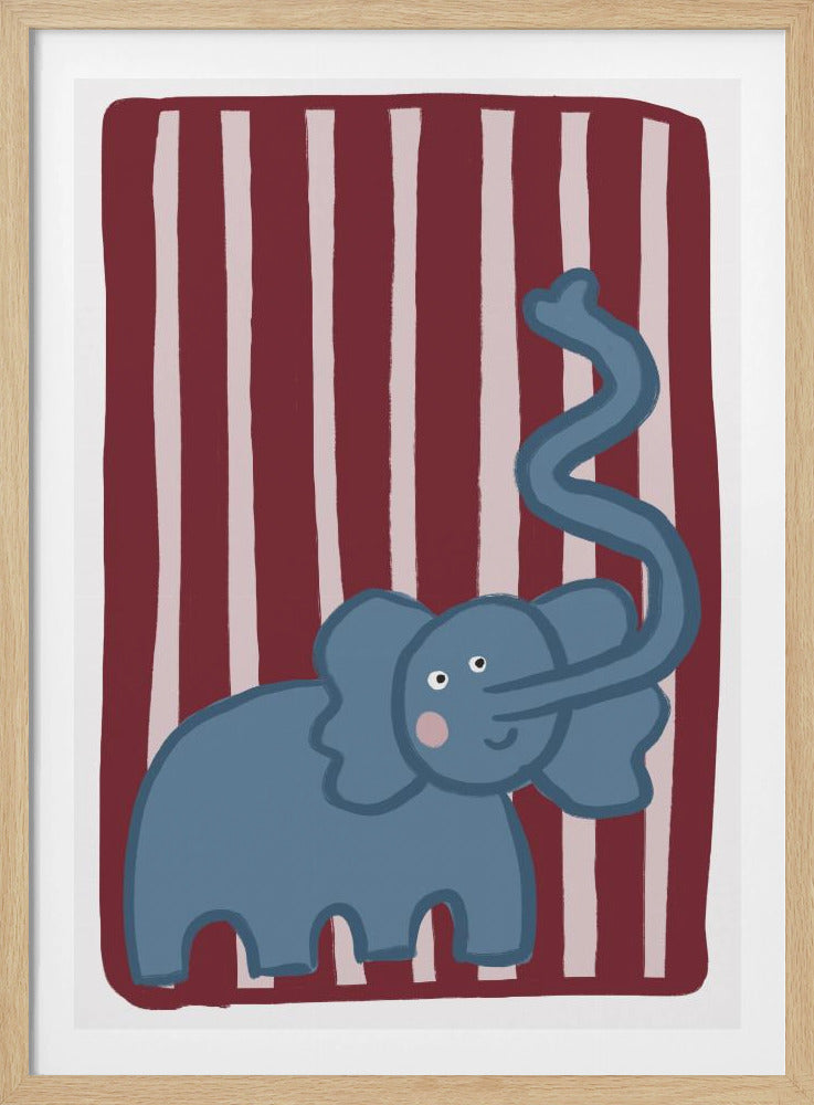 Nieuwsgierige blauwe olifant | Poster