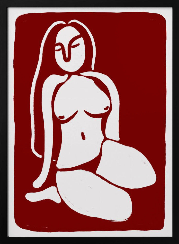 Gestileerd naaktfiguur in zittende houding | Poster