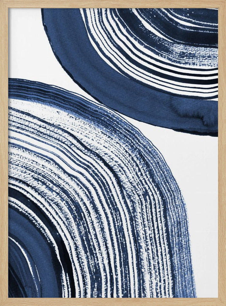 Blauwe concentrische golven | Poster