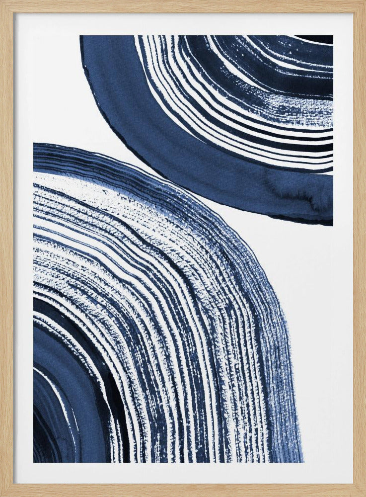Blauwe concentrische golven | Poster