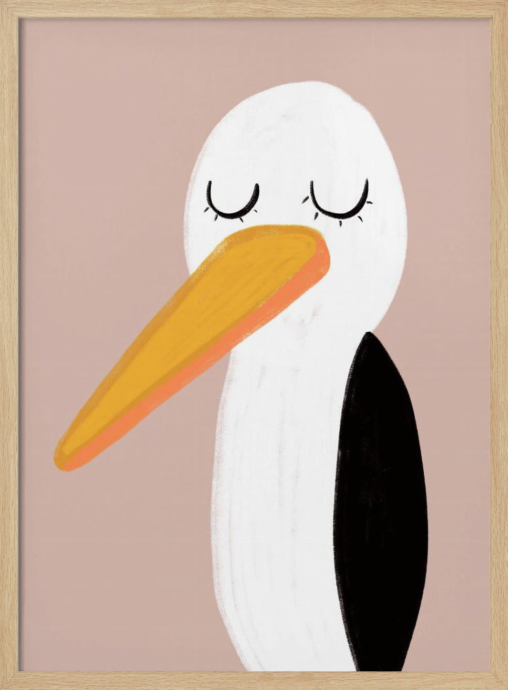Peaceful Stork With Closed Eyes | Poster