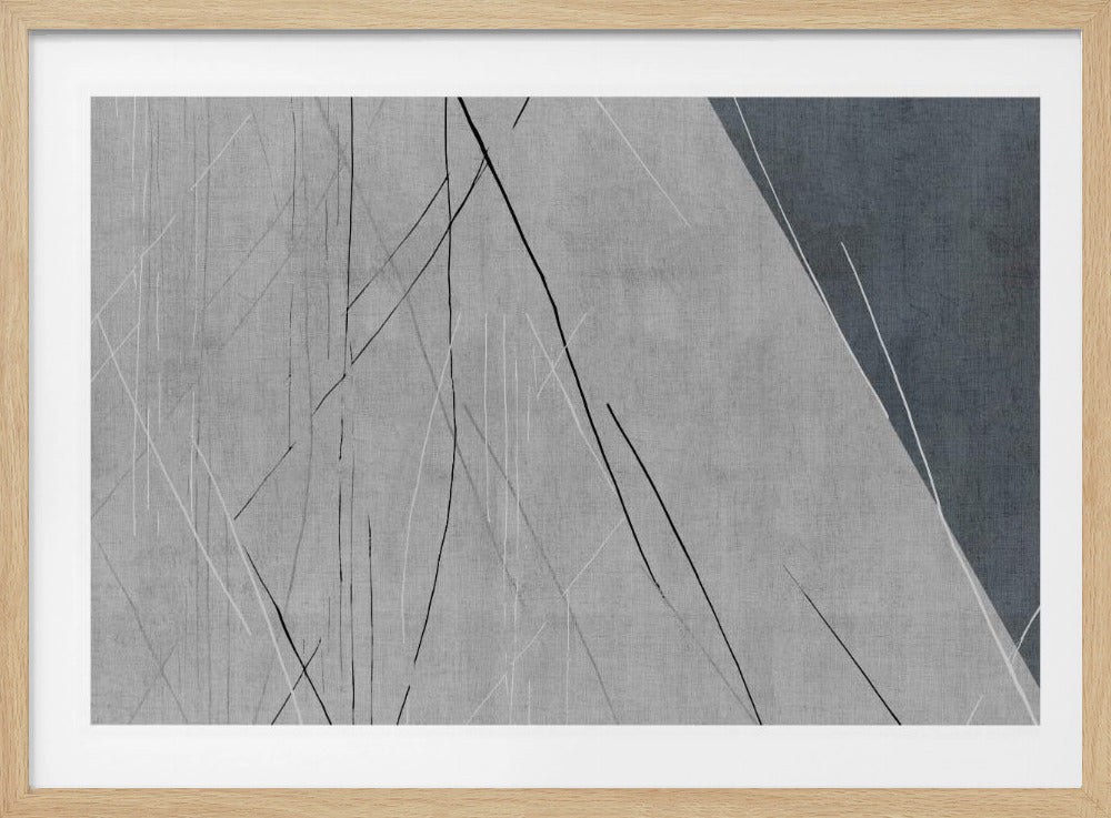 Abstracte lijnen op grijs | Poster