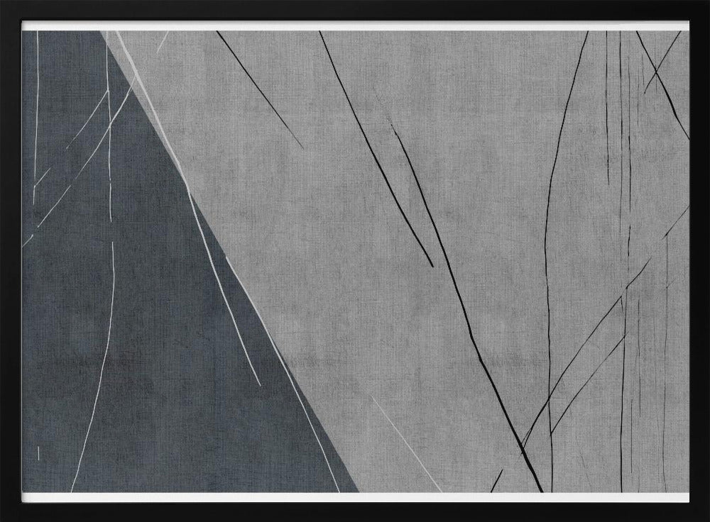Abstracte lijnen op grijs | Poster
