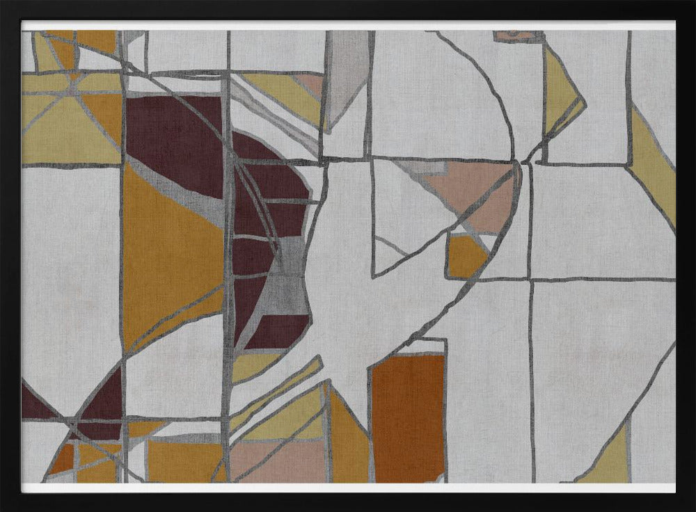 Abstracte geometrische vormen in warme tinten | Poster