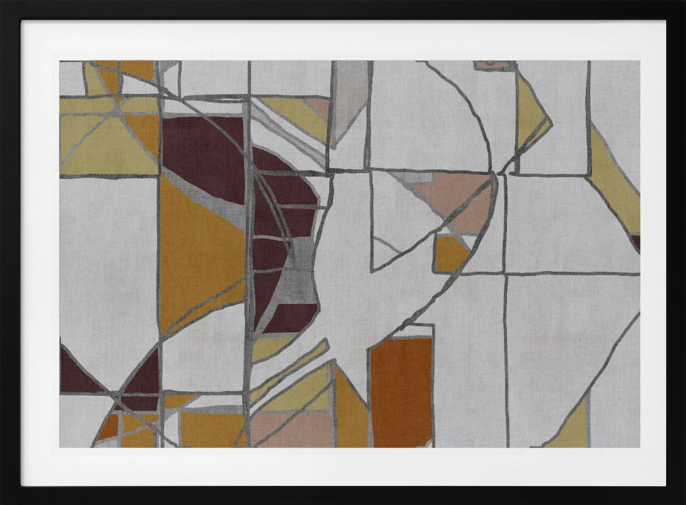 Abstracte geometrische vormen in warme tinten | Poster