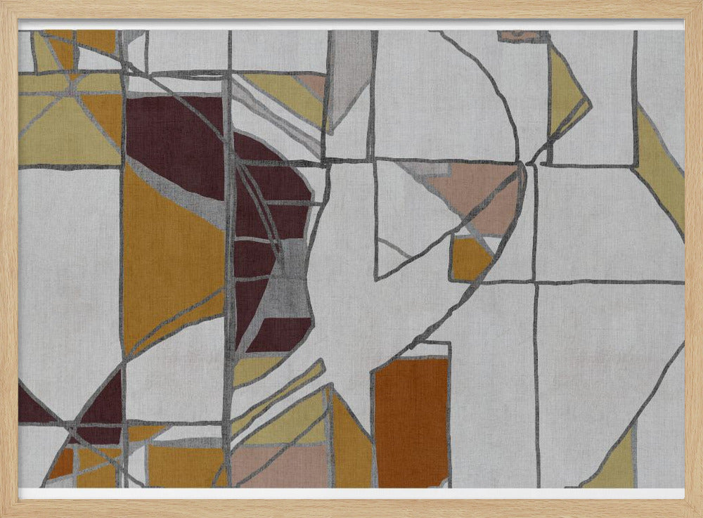 Abstracte geometrische vormen in warme tinten | Poster