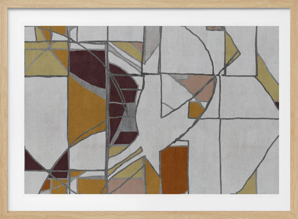 Abstracte geometrische vormen in warme tinten | Poster