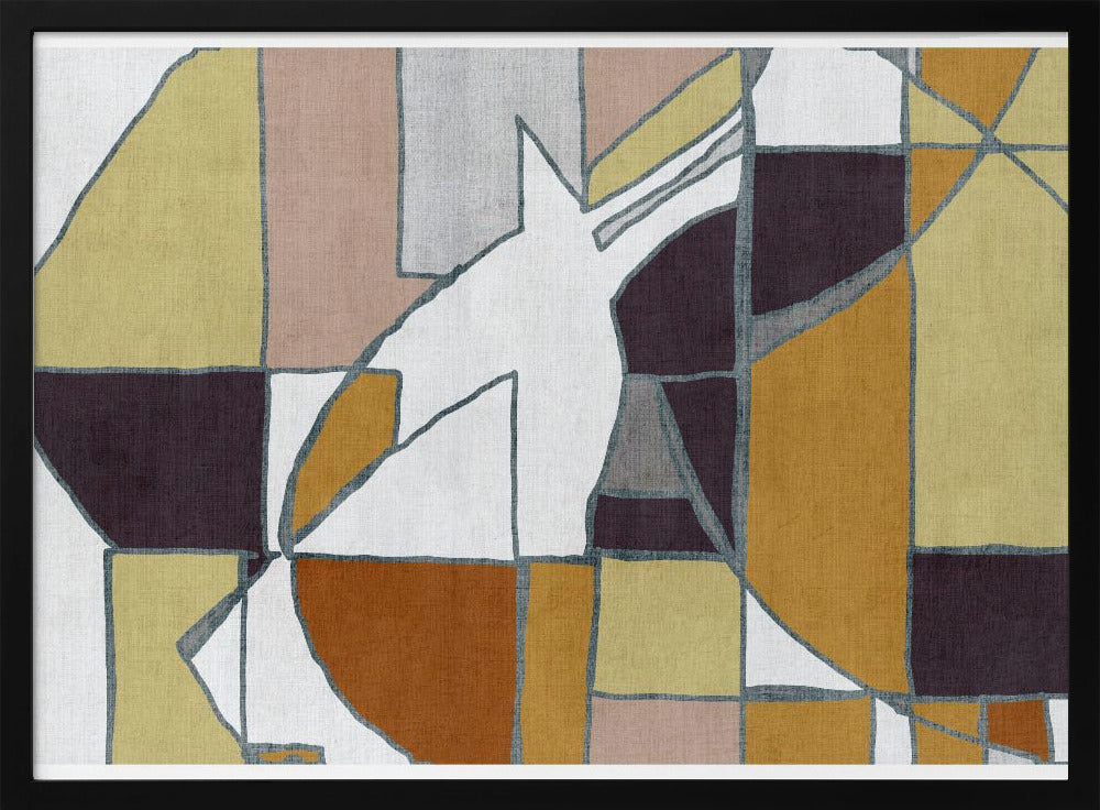 Abstracte geometrische vormen in warme tinten | Poster