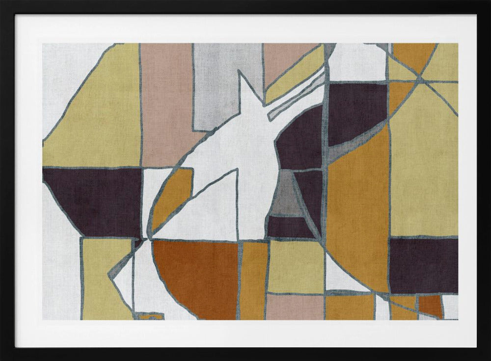 Abstracte geometrische vormen in warme tinten | Poster