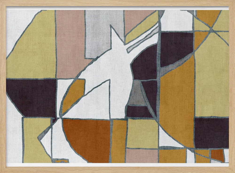 Abstracte geometrische vormen in warme tinten | Poster