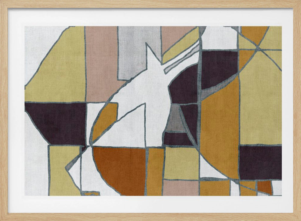 Abstracte geometrische vormen in warme tinten | Poster