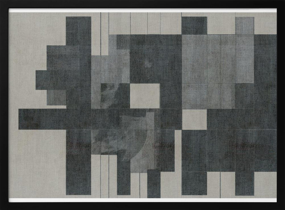 Mid-Century Modern Compositie in Grijstinten | Poster