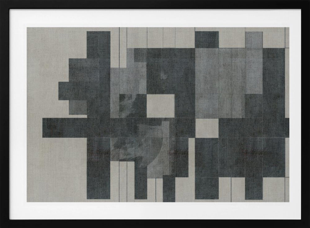Mid-Century Modern Compositie in Grijstinten | Poster