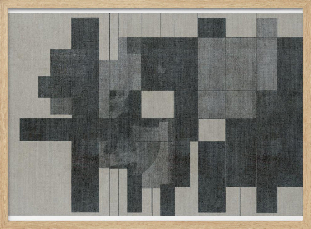 Mid-Century Modern Compositie in Grijstinten | Poster