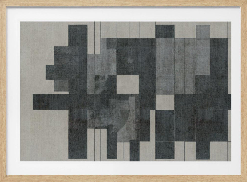Mid-Century Modern Compositie in Grijstinten | Poster