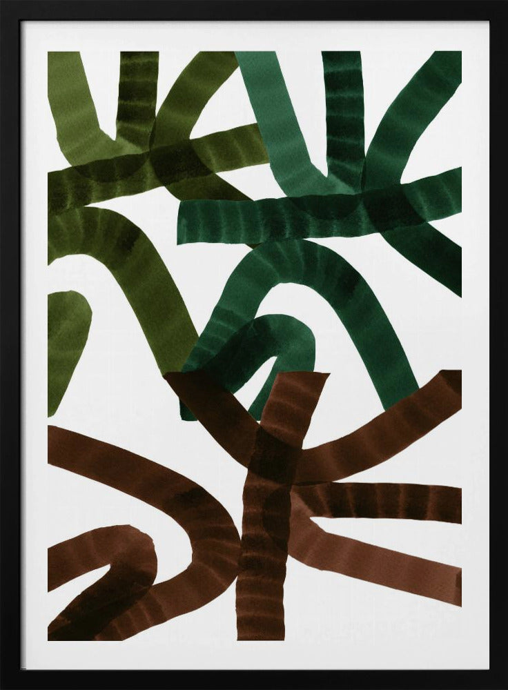 Verstrengelde lijnen op een witte achtergrond | Poster