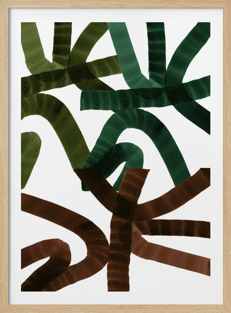 Verstrengelde lijnen op een witte achtergrond | Poster