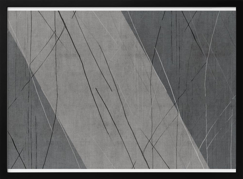 Abstracte lijnen op grijs | Poster
