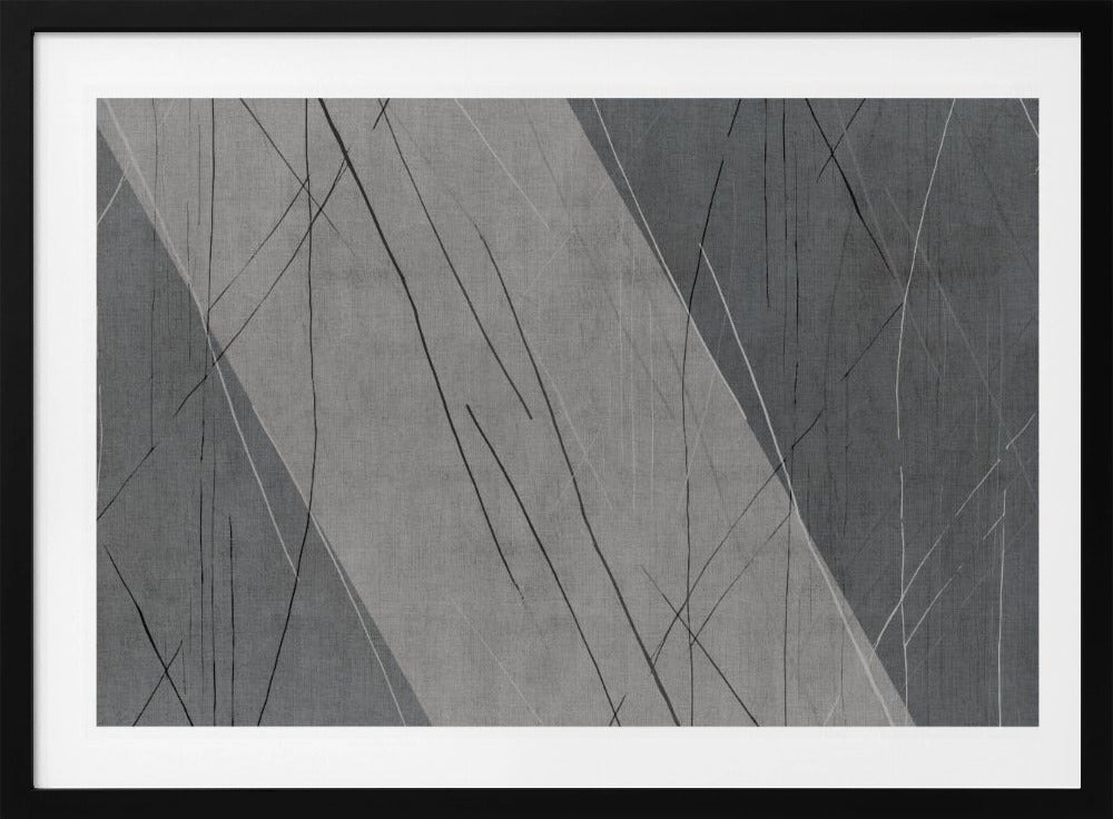 Abstracte lijnen op grijs | Poster