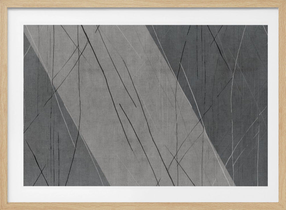 Abstracte lijnen op grijs | Poster