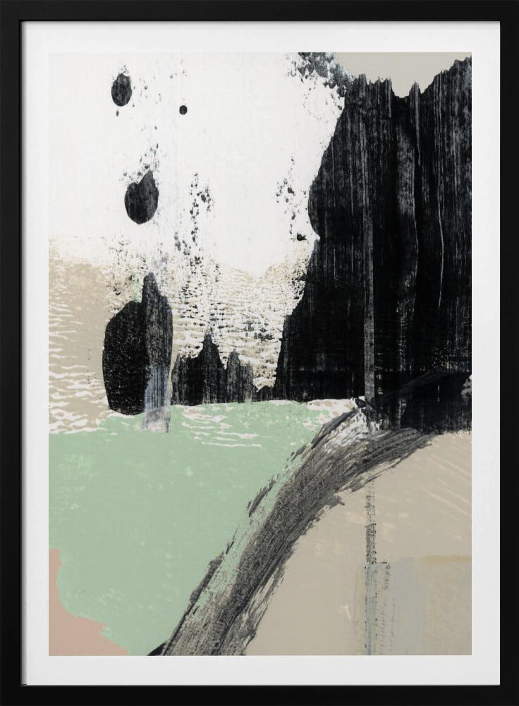 Dynamische penseelstreken en monochrome contrasten | Poster