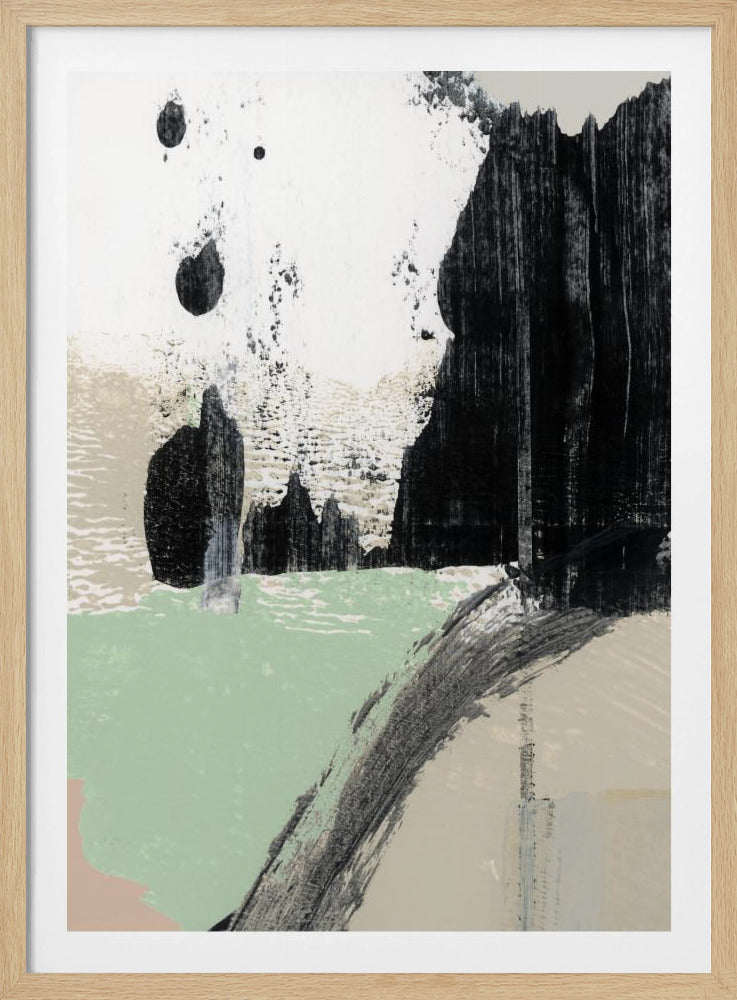 Dynamische penseelstreken en monochrome contrasten | Poster