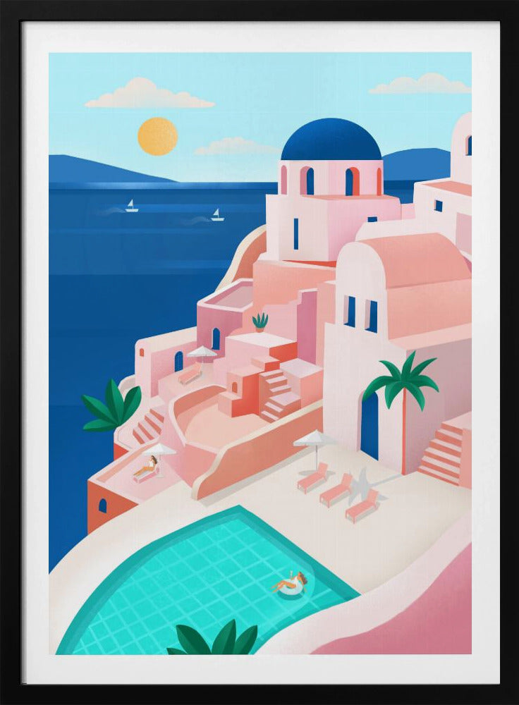 Rustig mediterraan kustlandschap | Poster