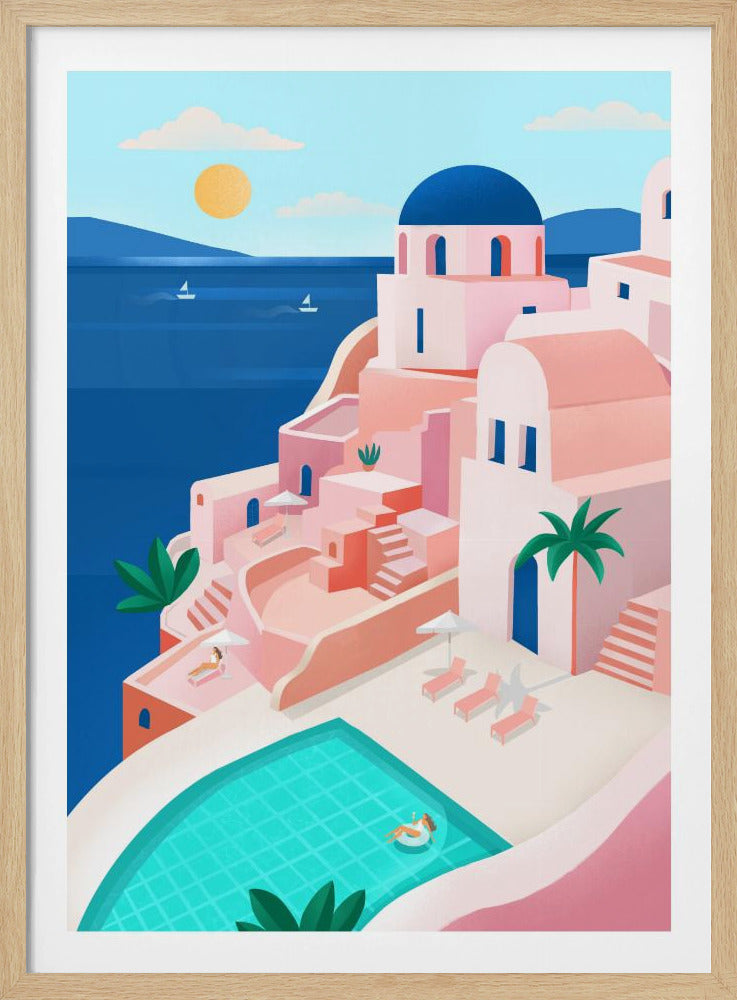 Rustig mediterraan kustlandschap | Poster