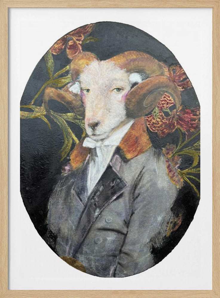 Portret van een koninklijke ram | Poster