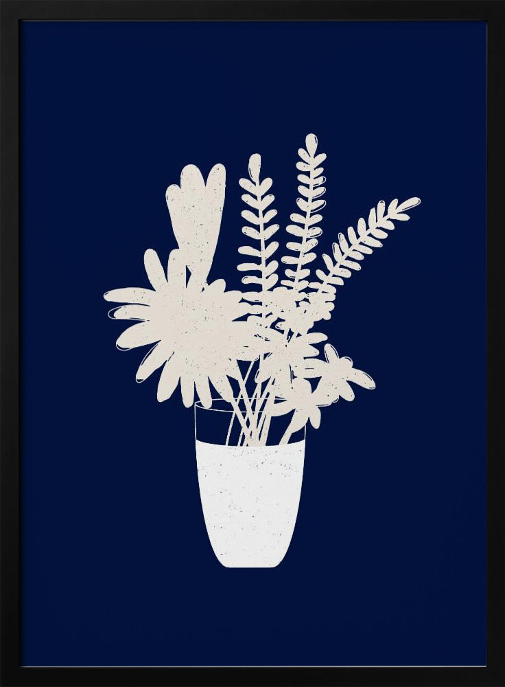 Sepia bloemensilhouet | Poster